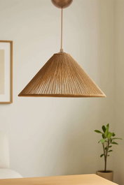 Opviq Hanai Lámpara de Araña Beige con Tapa de Macramé
